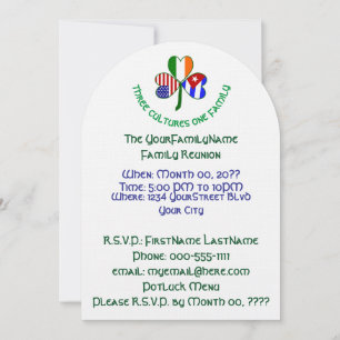 Invitación Reunión Familiar del Trébol Cubano Irlandés Estado