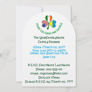 Invitación Reunión Familiar del Trébol Ucraniano Irlandés Ame