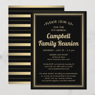 Invitación Reunión familiar elegante negro y bordeada por el
