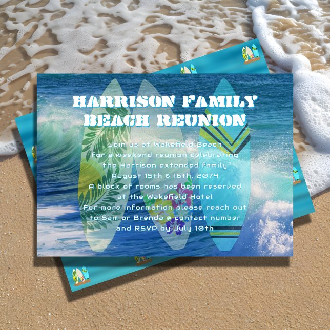 Invitación Reunión Familiar en la Playa de Surf (Subido por el creador)