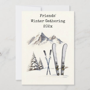 Invitación Reunión Familiar en Montaña Nevada con Esquí en Ac