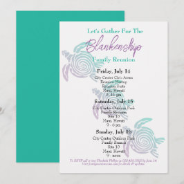 Invitación Reunión familiar: evento de tres días de la tortug