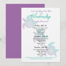 Invitación Reunión familiar: evento de tres días de la tortug