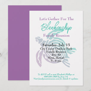 Invitación Reunión familiar: evento de un solo día de tortuga