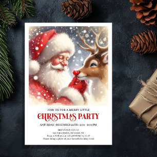 Invitación Reunión familiar festiva de Navidad con Santa y Ru