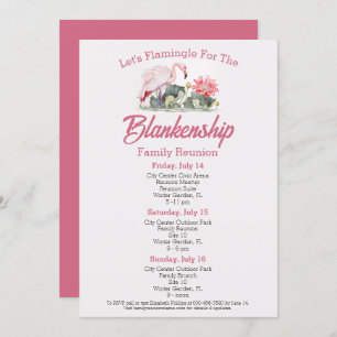 Invitación Reunión familiar Flamingo Art Three Day Personaliz