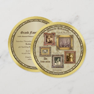 Invitación Reunión familiar foto antigua de marco de colecció