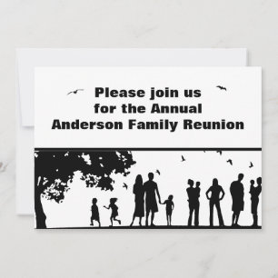 Invitación Reunión Familiar Gráfica de Picnic Negro Apellid