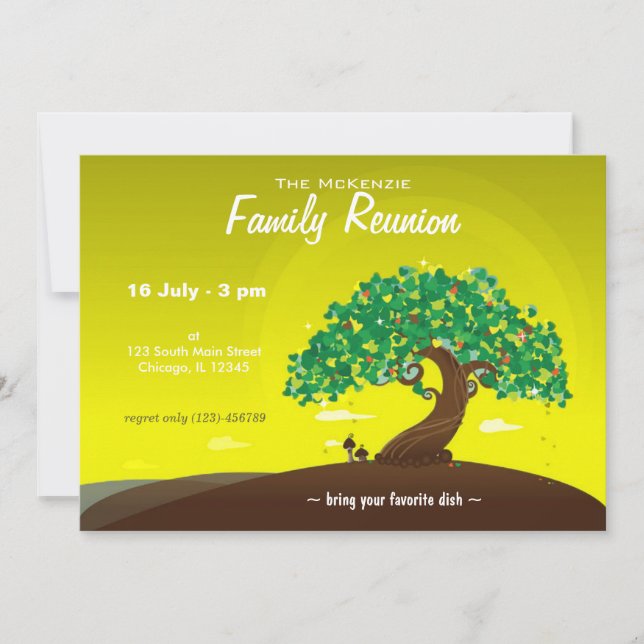 Invitación Reunión familiar (Lime) (Anverso)