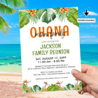 Reunión familiar Luau OHANA significa familia