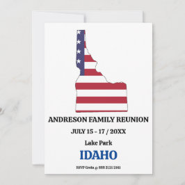 Invitación Reunión familiar 🎉 mapa del estado de IDAHO bande