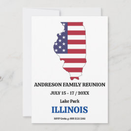 Invitación Reunión familiar 🎉 mapa del estado de ILLINOIS