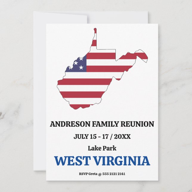 Invitación Reunión familiar 🎉 Mapa del estado de VIRGINIA OC (Anverso)