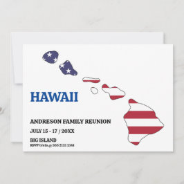 Invitación Reunión familiar 🎉 mapa estatal de HAWAII bandera