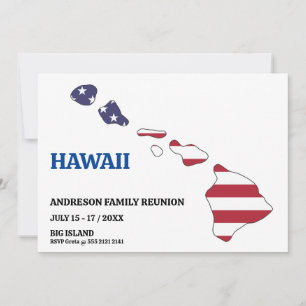 Invitación Reunión familiar 🎉 mapa estatal de HAWAII bandera