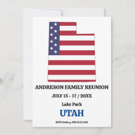 Invitación Reunión familiar 🎉 Mapa estatal de Utah Bandera d