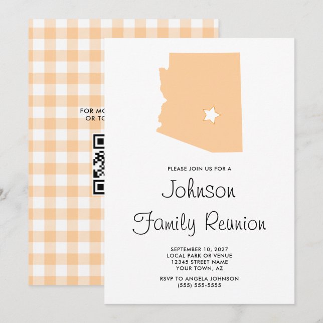 Invitación Reunión Familiar Melocotón Arizona (Anverso / Reverso)