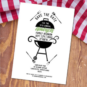Invitación Reunión familiar moderna con tema de barbacoa