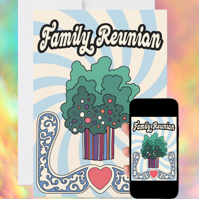 Invitación Reunión familiar moderna retro (Subido por el creador)