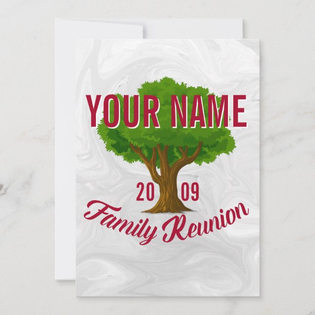 Invitación Reunión familiar personalizada de árbol vivo (Anverso)