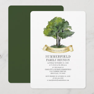 Invitación Reunión Familiar Reunirse Árbol Tipografía