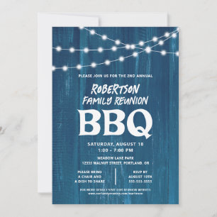 Invitación Reunión Familiar Rústica BBQ