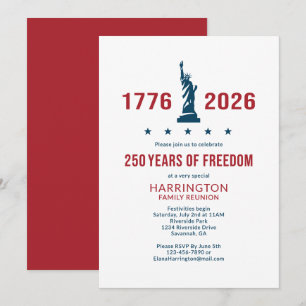 Invitación Reunión Familiar USA 250   1776 2026 Patriótica