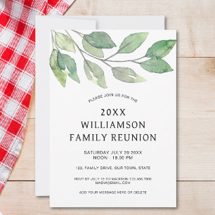 Invitación Reunión Familiar Verde