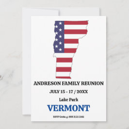 Invitación Reunión familiar 🎉 VERMONT Mapa estatal Bandera d