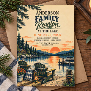 Invitación Reunión Familiar Vintage Lake
