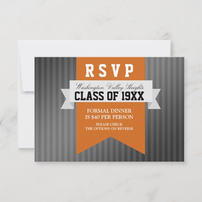 Invitación Reunión formal de clase moderna RSVP (Anverso)