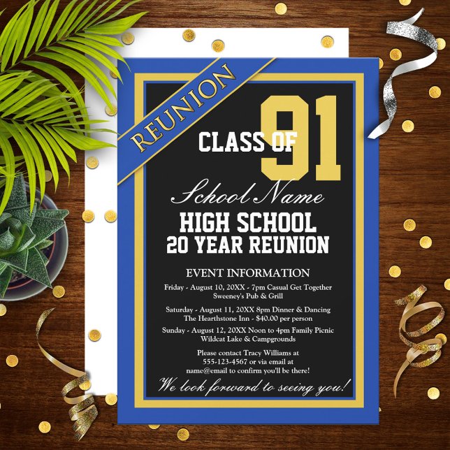 Invitación Reunión formal de la escuela secundaria formal azu (Subido por el creador)