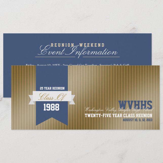 Invitación Reunión formal de secundaria moderna (Anverso / Reverso)