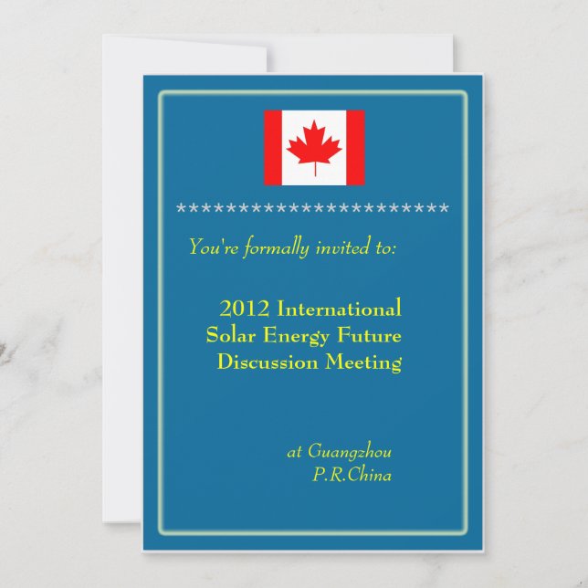 Invitación Reunión internacional profesional de negocios (Anverso)