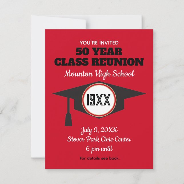 Invitación Reunion Invite! Custom Class Reunion Postcard (Anverso)
