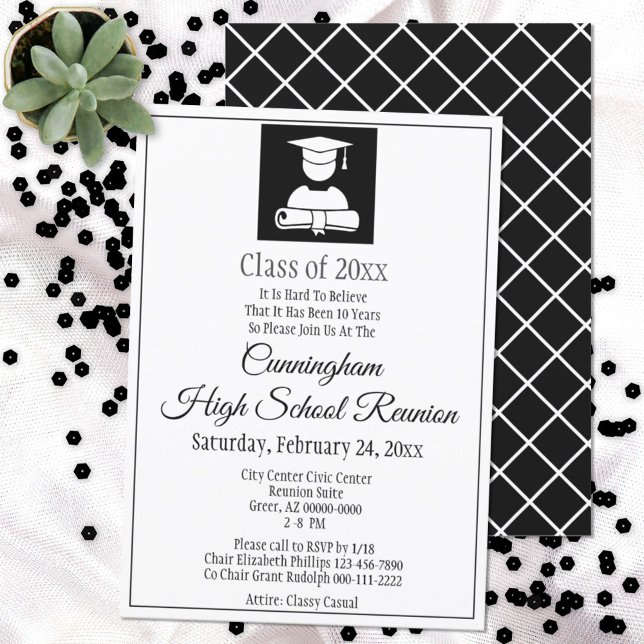 Invitación Reunión minimalista de clase secundaria de blanco  (Subido por el creador)