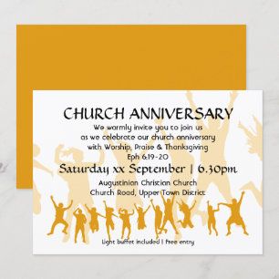 Invitación Reunión Moderna de la Iglesia con Amarillo Persona
