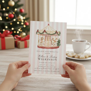 Invitación Reunión Navideña del Carrusel de Acuarela Capricho
