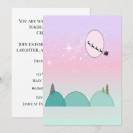 Invitación Reunión Navideña Pastel a la Luz de la Luna