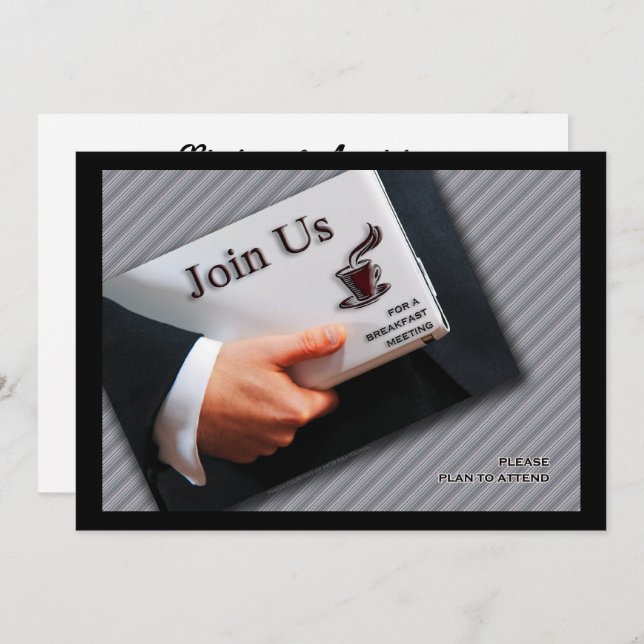 Invitación Reunión profesional de desayuno de negocios (Anverso / Reverso)