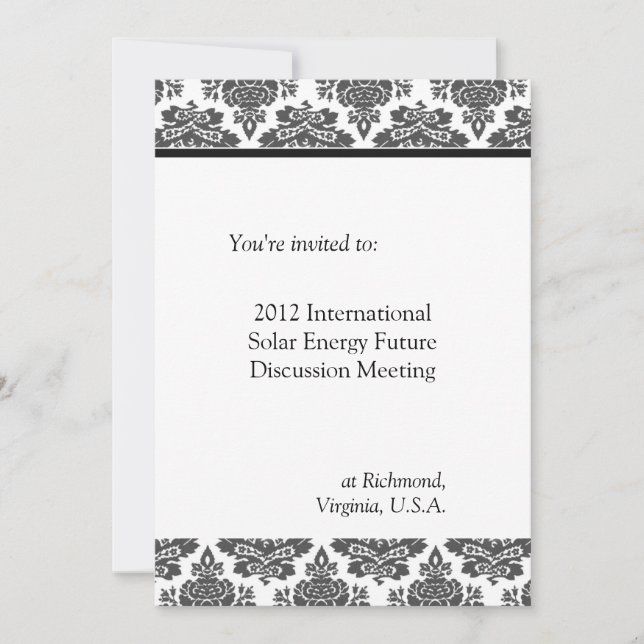 Invitación reunión profesional, internacional, de empresa (Anverso)