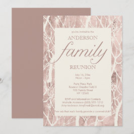 Invitación Reunión rústica del árbol de familia del bosque