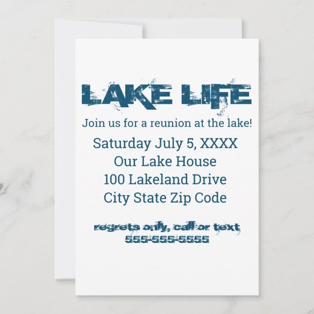 Invitación Reunión sobre la vida en el lago (Anverso)