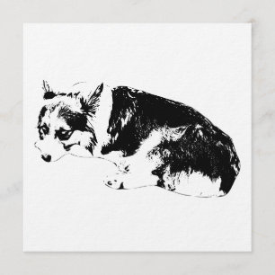 Invitación Reunir Tinta, Corgi Acogedor