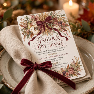 Invitación Reunirse y Dar Gracias Coquette Arco de Acción de