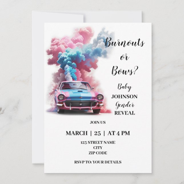 Invitación Revelación de género (Anverso)