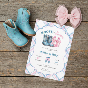 Invitación Revelación de género al estilo vaquero Boots or Bo