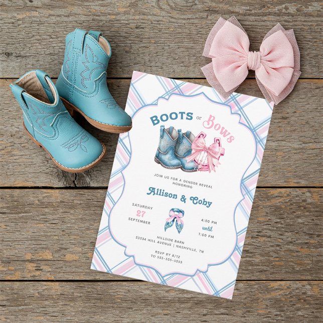 Invitación Revelación de género al estilo vaquero Boots or Bo (Subido por el creador)