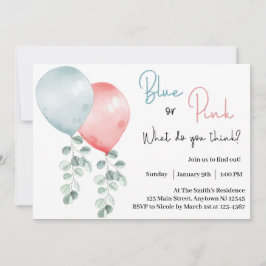 Invitación Revelación de género ¿Azul o Rosa Qué crees?