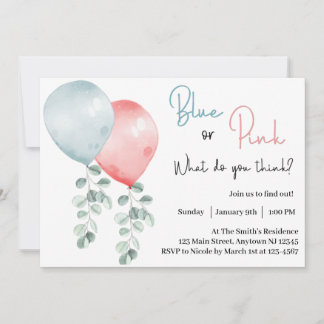 Invitación Revelación de género ¿Azul o Rosa Qué crees?